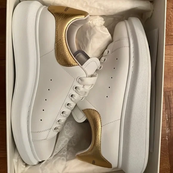 White gold Alexander McQueen sneakers only worn once